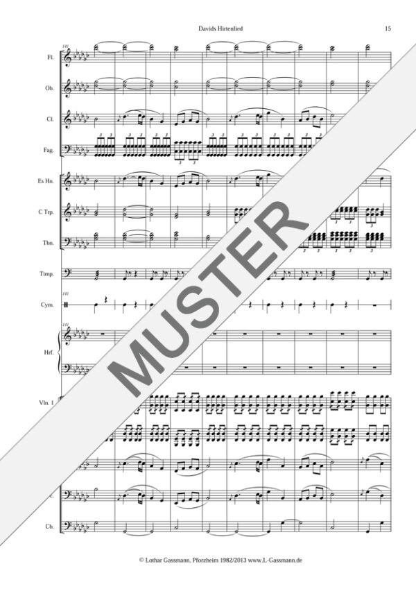 Davids Hirtenlied für Harfe und Orchester (oder Saiteninstrument ad. lib.)-0