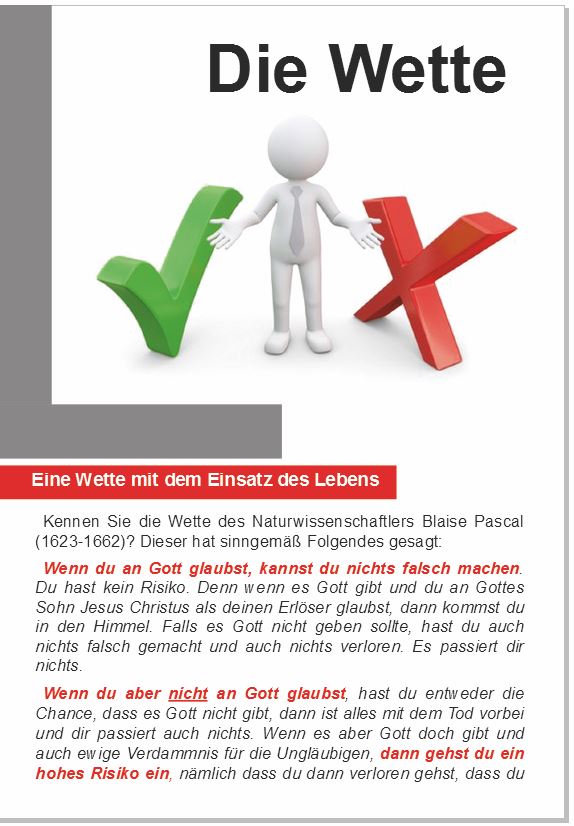 Ansicht die Wette