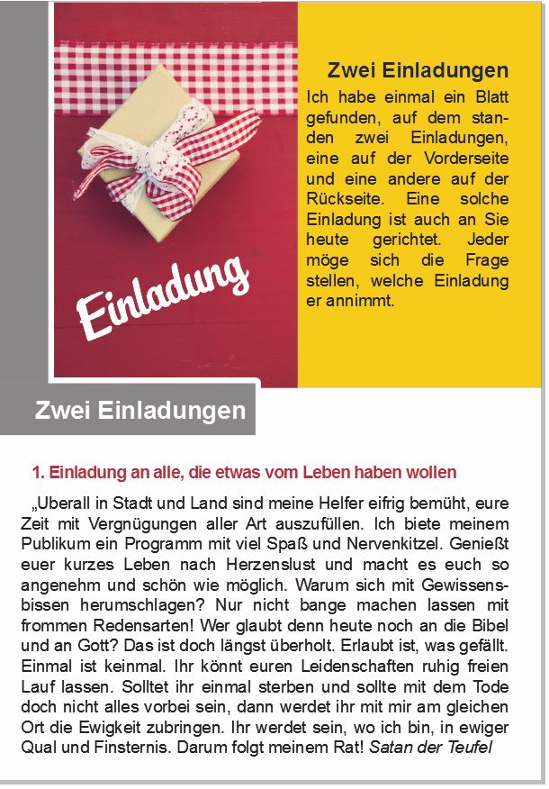 Ansicht zwei Einladungen